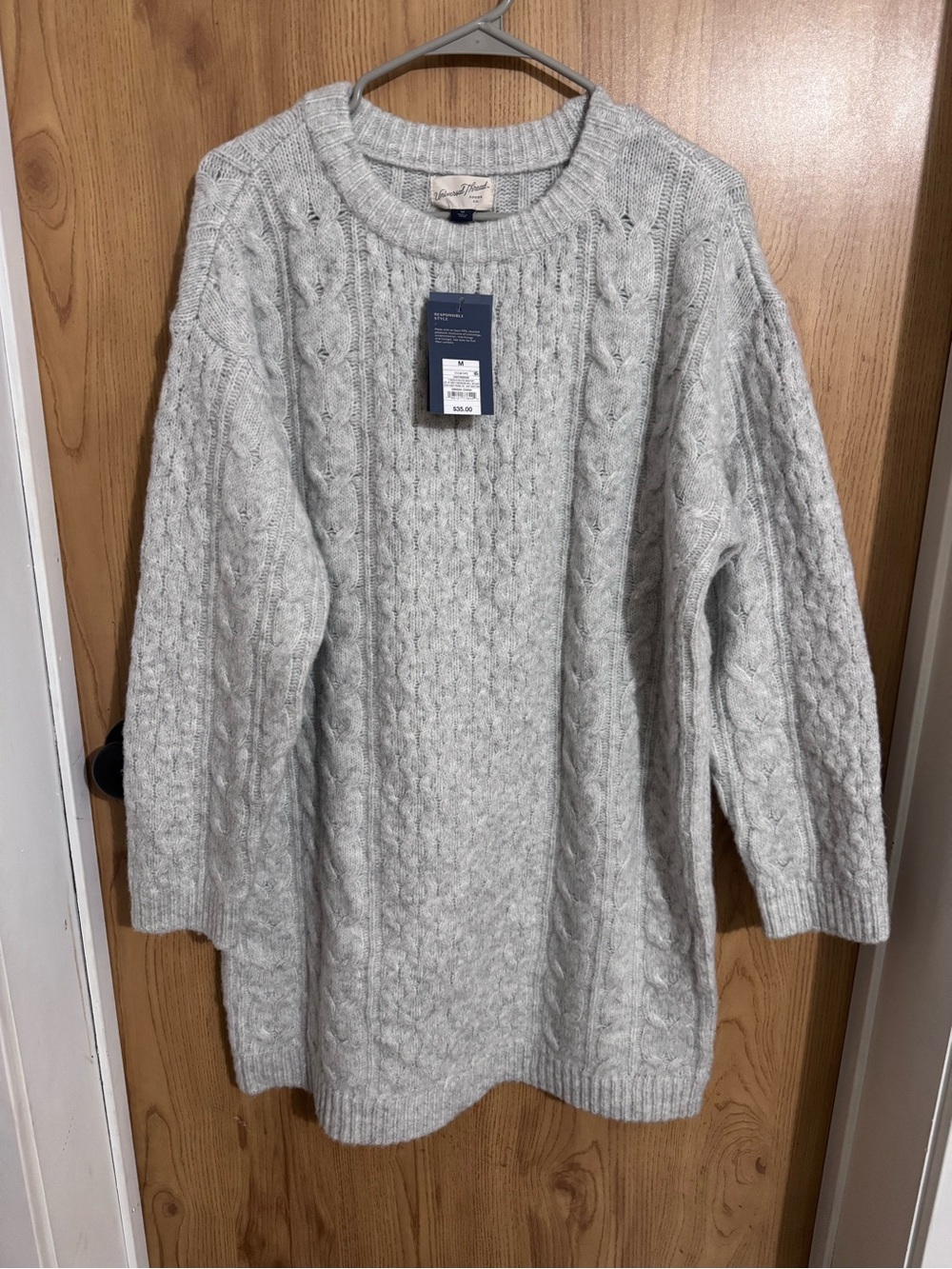 Universal Thread Light Gray Cable Knit Pullover Sweater Dress